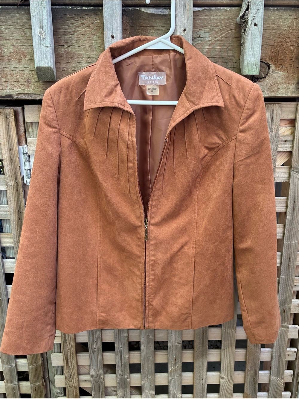 TanJay Women's Rust-Tone Faux Suede Zip Jacket